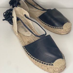 Soludos, Size 7, Black Lace Up Espadrille